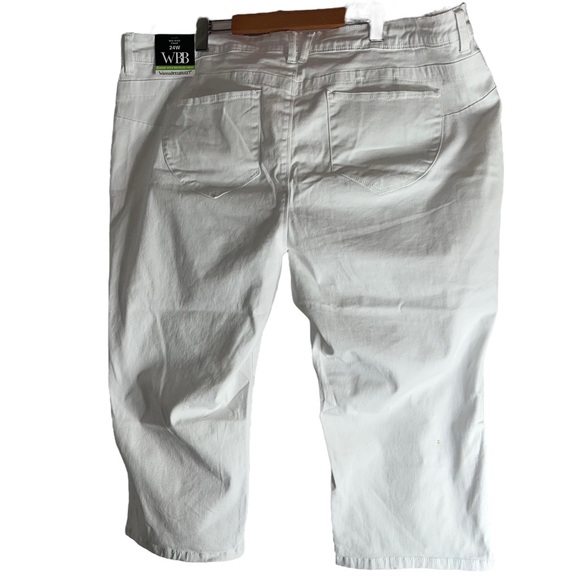NEW Royalty Mid Rise Cropped White Distressed Capris Women’s Plus Size 24W - Picture 12 of 12